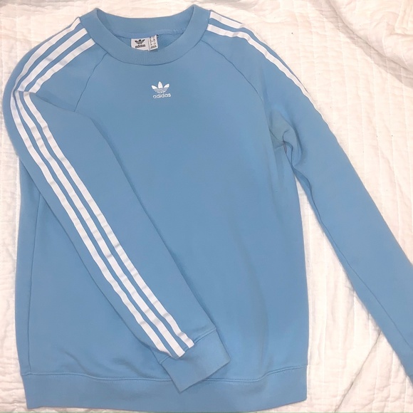 Adidas~ baby blue crewneck sweater - Picture 1 of 5